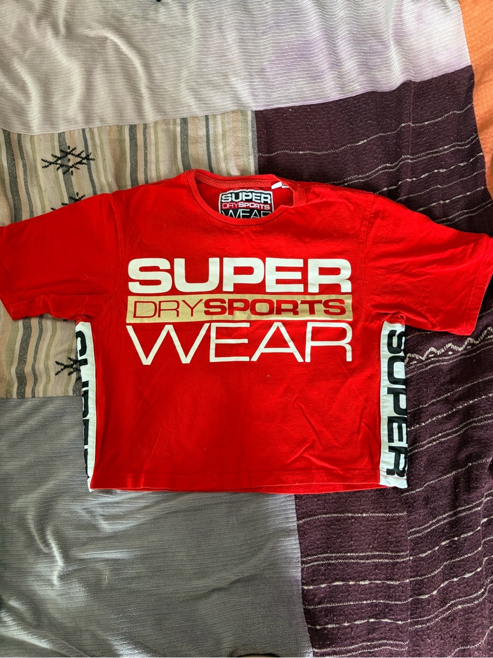 Superdry Red Short Sleeve Boxy Graphic Tee with White Logo